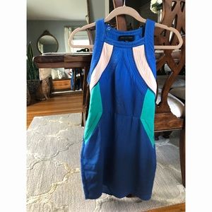 Colorblock Open Back Mini Dress
